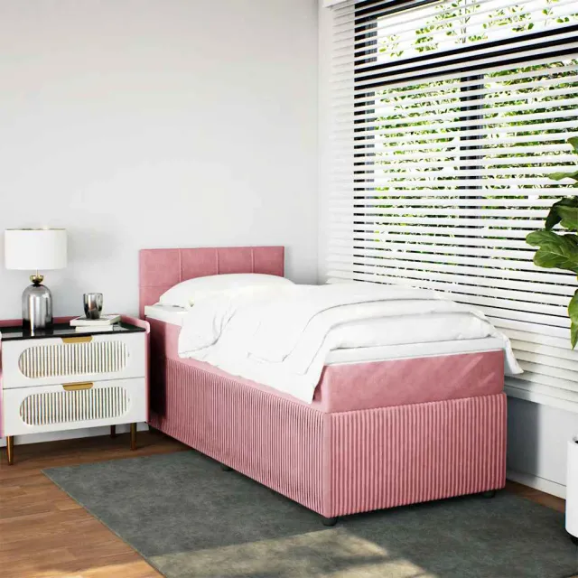 Sommier à lattes de lit avec matelas Rose 90x200 cm Velours