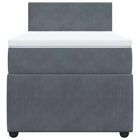 Sommier à lattes de lit avec matelas Gris foncé 100x200 cm