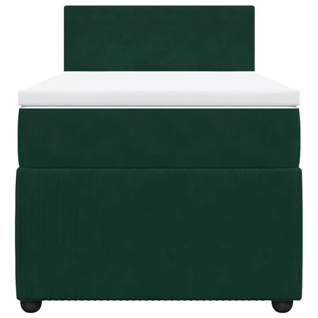 Sommier à lattes de lit avec matelas Vert foncé 100x200 cm