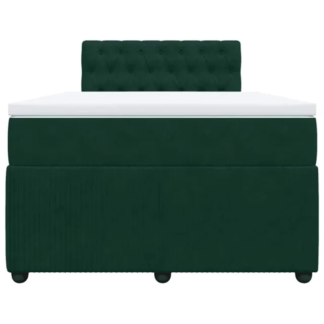Sommier à lattes de lit avec matelas vert foncé 120x190 cm