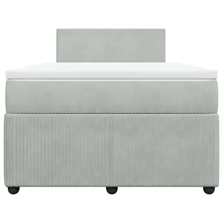 Sommier à lattes de lit et matelas Gris clair 120x200cm Velours
