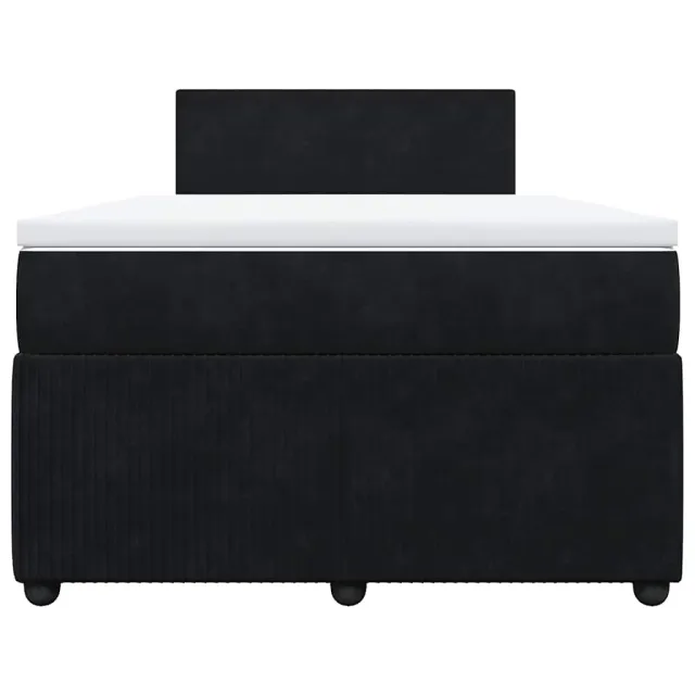 Sommier à lattes de lit avec matelas Noir 120x200 cm Velours