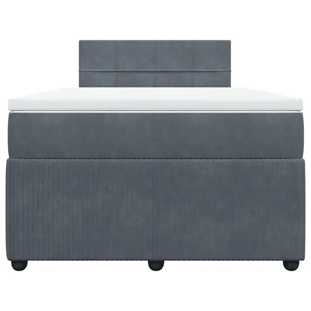 Sommier à lattes de lit et matelas Gris foncé 120x200cm Velours