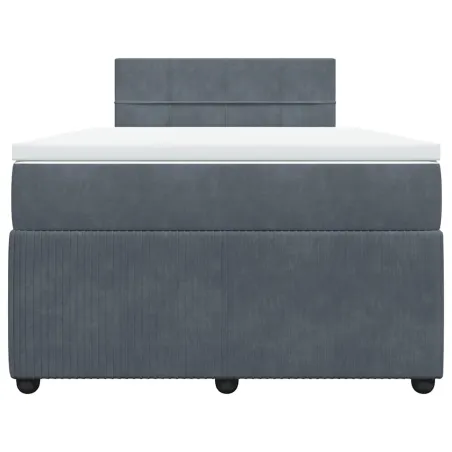 Sommier à lattes de lit et matelas Gris foncé 120x200cm Velours