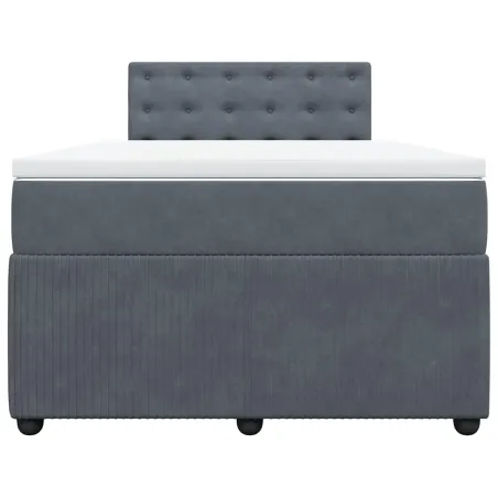 Sommier à lattes de lit et matelas Gris foncé 120x200cm Velours