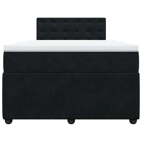 Sommier à lattes de lit avec matelas Noir 120x200 cm Velours