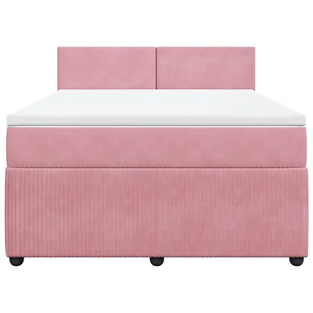 Sommier à lattes de lit avec matelas Rose 140x190 cm Velours