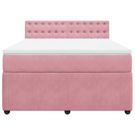 Sommier à lattes de lit avec matelas Rose 140x190 cm Velours