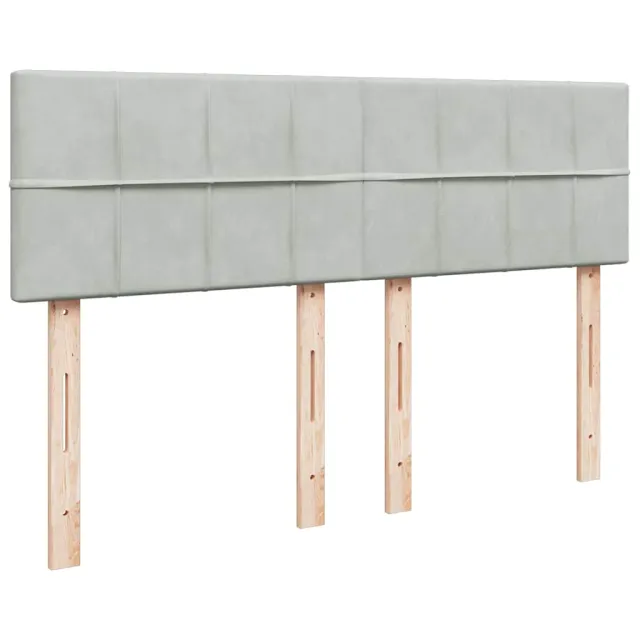 Sommier à lattes de lit et matelas Gris clair 140x200cm Velours