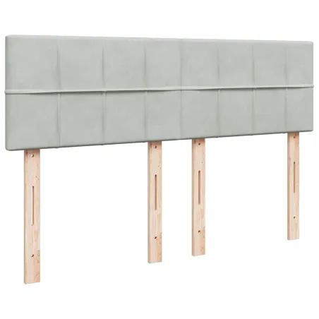 Sommier à lattes de lit et matelas Gris clair 140x200cm Velours