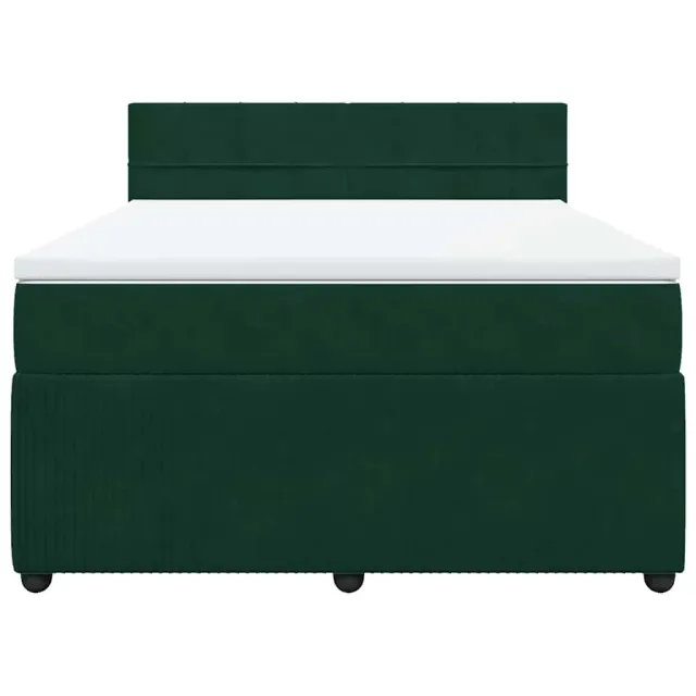 Sommier à lattes de lit et matelas Vert foncé 140x200cm Velours