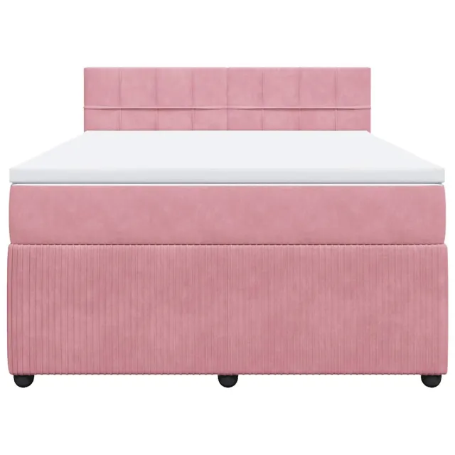 Sommier à lattes de lit avec matelas Rose 140x200 cm Velours