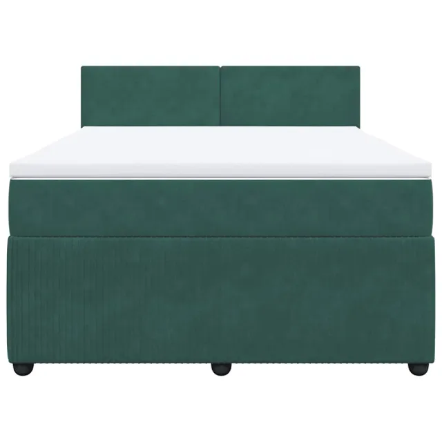 Sommier à lattes de lit et matelas Vert foncé 160x200cm Velours