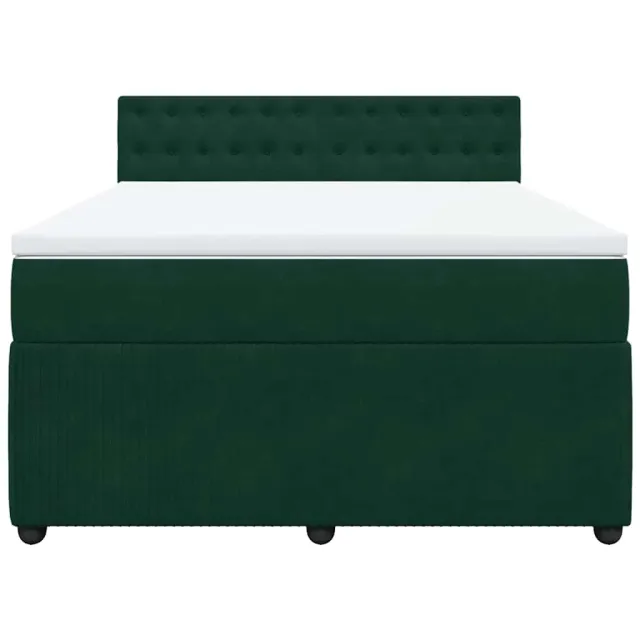 Sommier à lattes de lit et matelas Vert foncé 160x200cm Velours