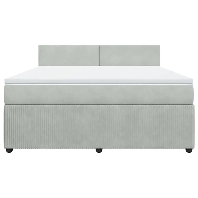 Sommier à lattes de lit et matelas Gris clair 180x200cm Velours