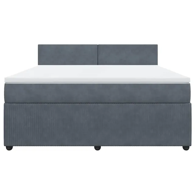 Sommier à lattes de lit et matelas Gris foncé 180x200cm Velours