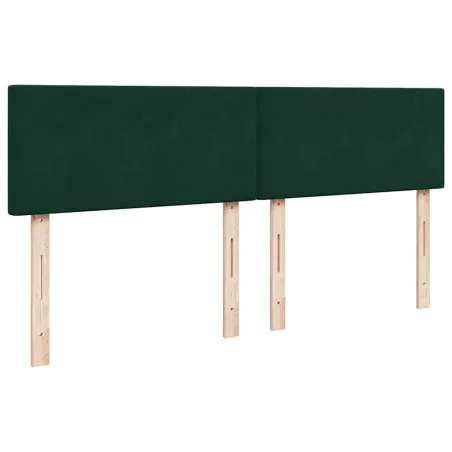 Sommier à lattes de lit et matelas Vert foncé 180x200cm Velours