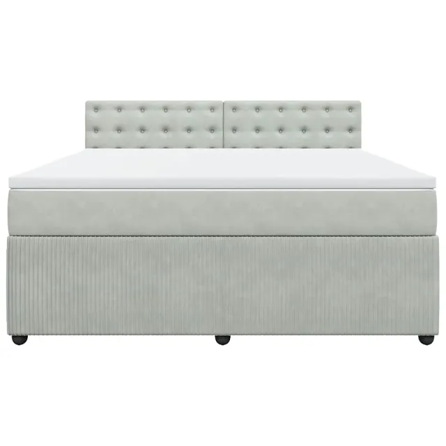 Sommier à lattes de lit et matelas Gris clair 180x200cm Velours