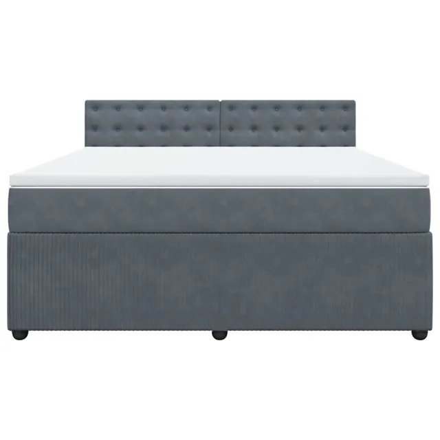 Sommier à lattes de lit et matelas Gris foncé 180x200cm Velours