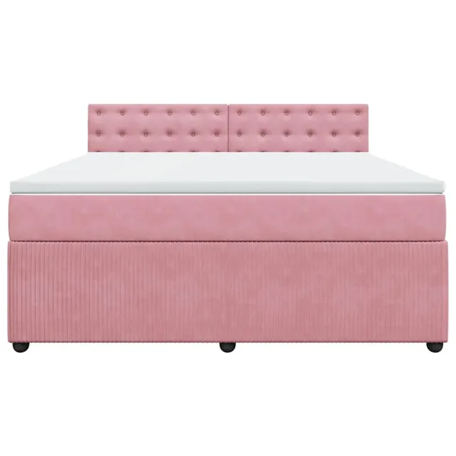 Sommier à lattes de lit avec matelas Rose 180x200 cm Velours