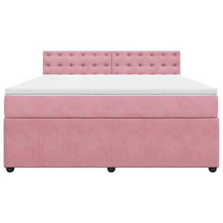 Sommier à lattes de lit avec matelas Rose 180x200 cm Velours