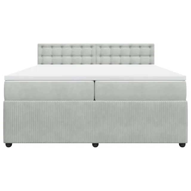Sommier à lattes de lit et matelas Gris clair 200x200cm Velours