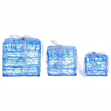 Boîtes-cadeaux de Noël décoratives 3 pcs Acrylique Blanc froid