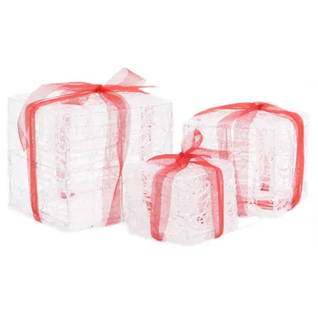 Boîtes-cadeaux de Noël décoratives 3 pcs Acrylique colorées