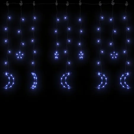 Guirlande lumineuse étoile et lune avec télécommande 138 LED