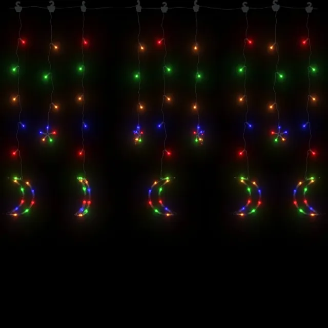 Guirlande lumineuse étoile et lune avec télécommande 138 LED
