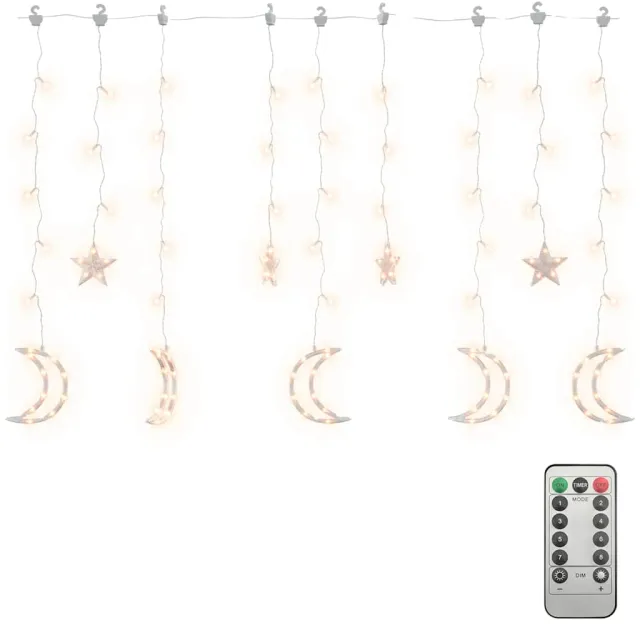 Guirlande lumineuse étoile et lune avec télécommande 345 LED