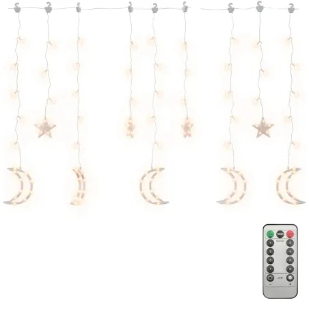 Guirlande lumineuse étoile et lune avec télécommande 345 LED