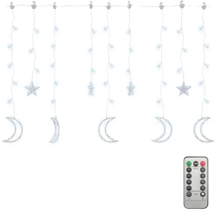 Guirlande lumineuse étoile et lune avec télécommande 345 LED 2