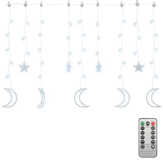 Guirlande lumineuse étoile et lune avec télécommande 345 LED