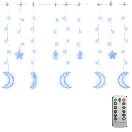 Guirlande lumineuse étoile et lune avec télécommande 345 LED 2