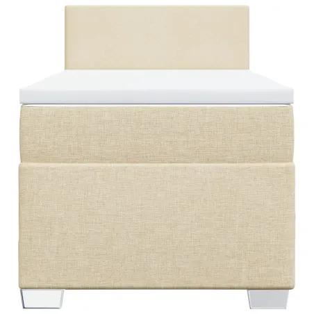 Sommier à lattes de lit avec matelas Crème 80x200 cm Tissu