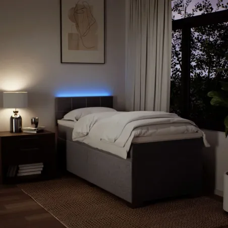 Sommier à lattes de lit avec matelas Taupe 90x190 cm Tissu