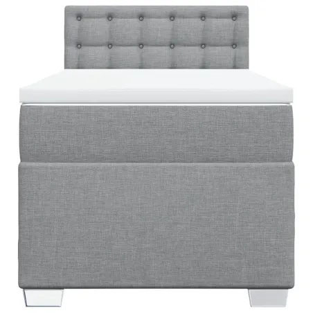 Sommier à lattes de lit et matelas Gris clair 90x190 cm Tissu