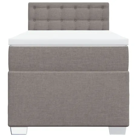 Sommier à lattes de lit avec matelas Taupe 90x190 cm Tissu