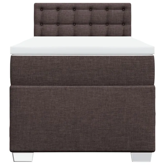 Sommier à lattes de lit avec matelas Marron foncé 90x200 cm