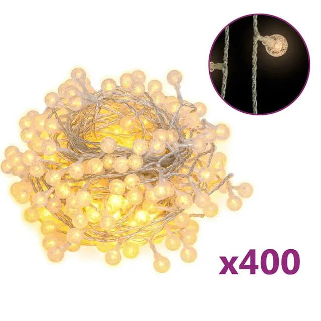 Guirlande lumineuse globe 40 m 400 LED blanc chaud 8 fonctions