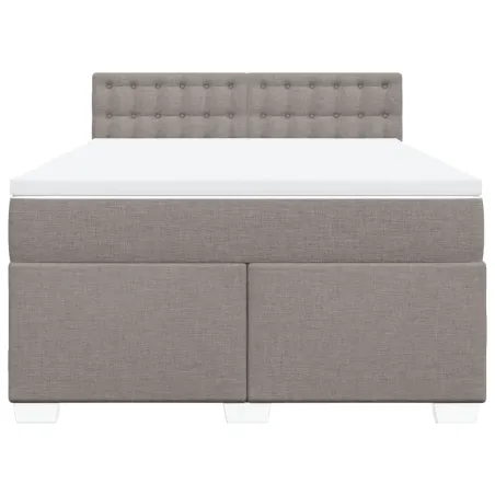 Sommier à lattes de lit avec matelas Taupe 140x190 cm Tissu