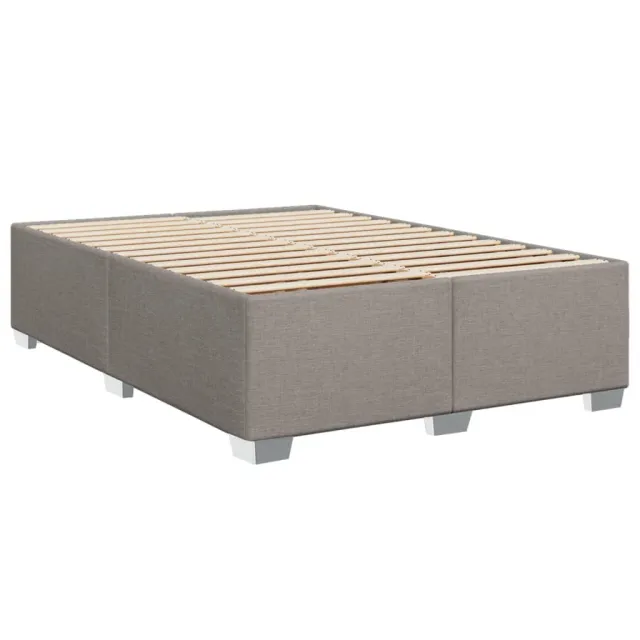 Sommier à lattes de lit avec matelas Taupe 140x190 cm Tissu