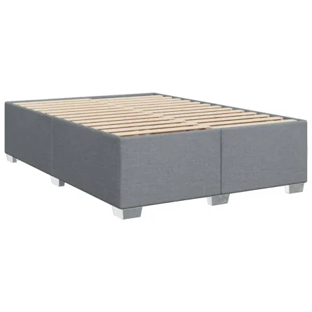 Sommier à lattes de lit avec matelas Gris clair 160x200cm Tissu