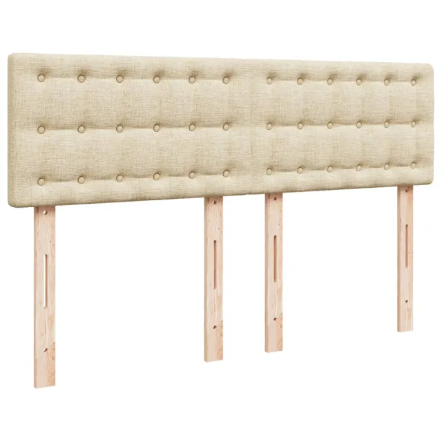 Sommier à lattes de lit avec matelas Crème 160x200 cm Tissu