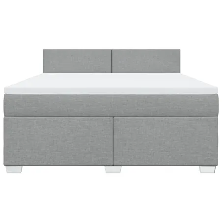 Sommier à lattes de lit avec matelas Gris clair 180x200cm Tissu