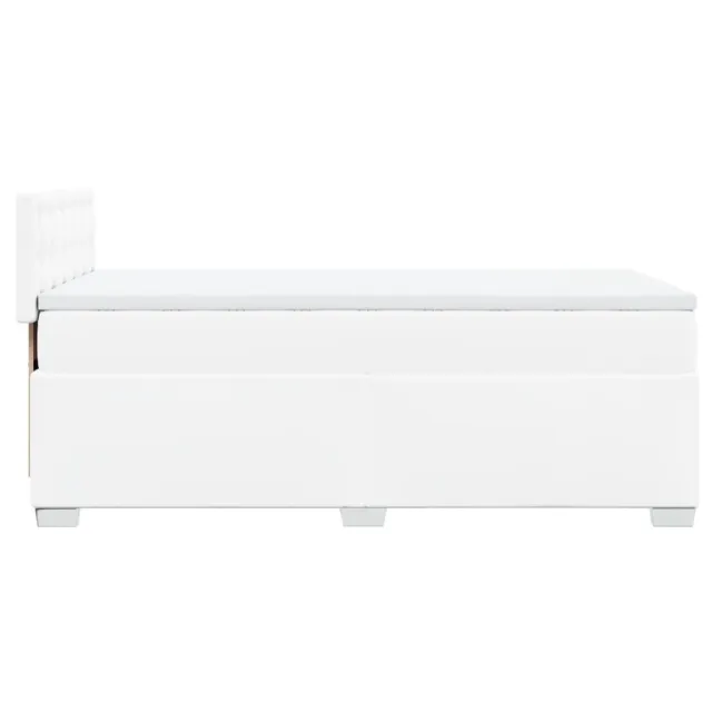 Sommier à lattes de lit avec matelas Blanc 100x200cm Similicuir