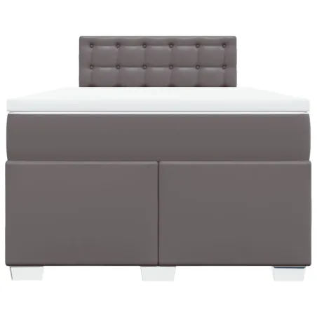 Sommier à lattes de lit avec matelas gris 120x190 cm similicuir