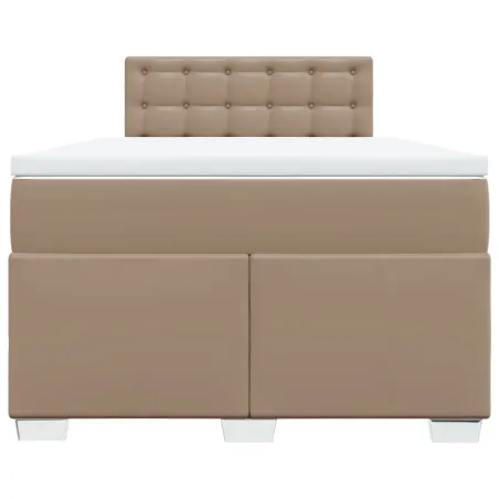 Sommier à lattes de lit matelas cappuccino 120x190cm similicuir