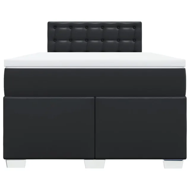 Sommier à lattes de lit matelas Noir 120x200 cm Similicuir